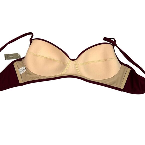 J. Crew XL Red Currant French Ruched Bikini Top NEW - Picture 5 of 7